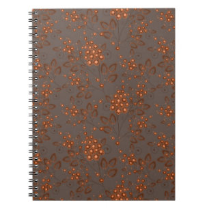 Orange flowers on a grayish-brown background. notebook