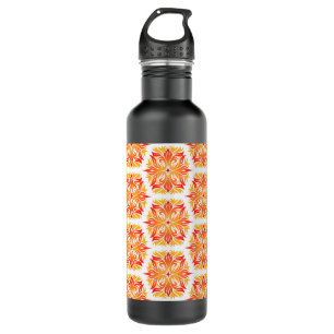 Orange Flowers, Pattern Of Flowers, Floral Pattern 710 Ml Water Bottle