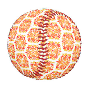 Orange Flowers, Pattern Of Flowers, Floral Pattern Baseball