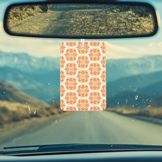 Orange Flowers, Pattern Of Flowers, Floral Pattern Car Air Freshener (Creator Uploaded)