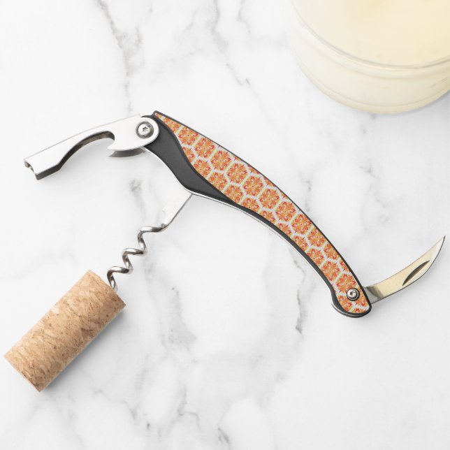 Orange Flowers, Pattern Of Flowers, Floral Pattern Corkscrew (Front)