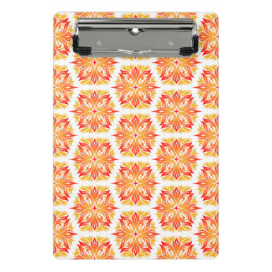 Orange Flowers, Pattern Of Flowers, Floral Pattern Mini Clipboard