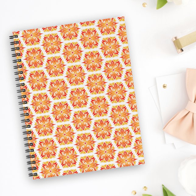 Orange Flowers, Pattern Of Flowers, Floral Pattern Notebook (Creator Uploaded)