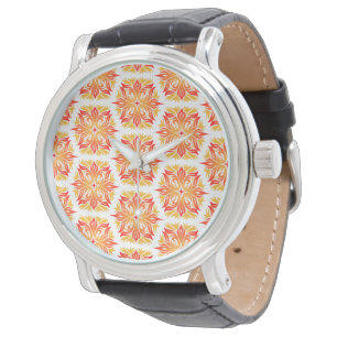 Orange Flowers, Pattern Of Flowers, Floral Pattern Watch