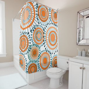 Orange Flowers Shower Curtain