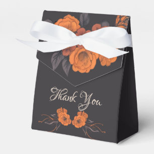 Orange Flowers simple Elegant Thank You  Favour Box