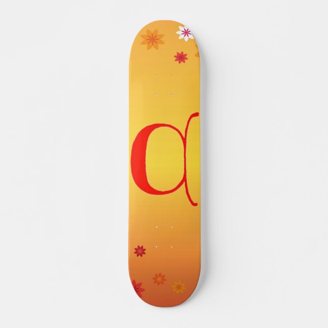 Orange Flowers Skateboard (Front)
