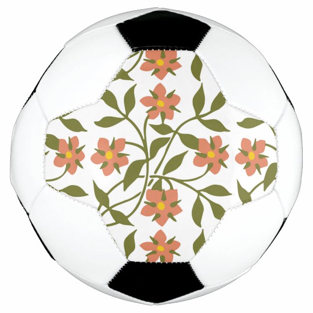 ORANGE FLOWERS  SOCCER BALL (Front)
