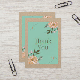 orange flowers thankful business card