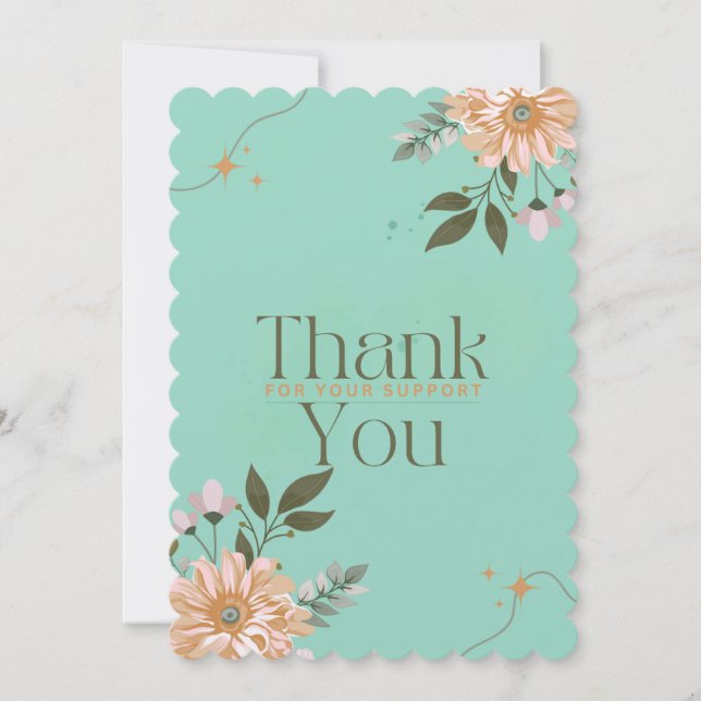 orange flowers, thankful  cards (Front)