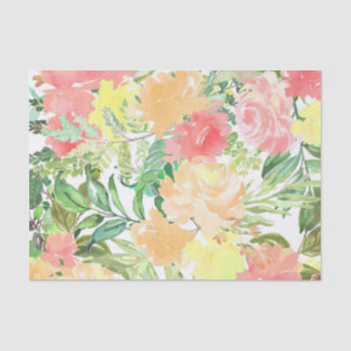ORANGE Flowers Tissue Paper