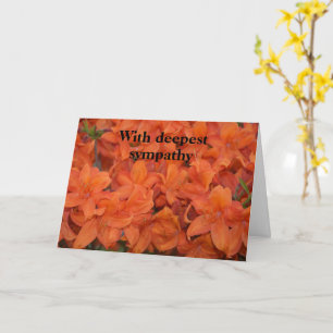Orange flowers   -  With deepest sympathy Card