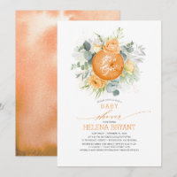 Orange Flowers Wreath Boho Fall Baby Shower
