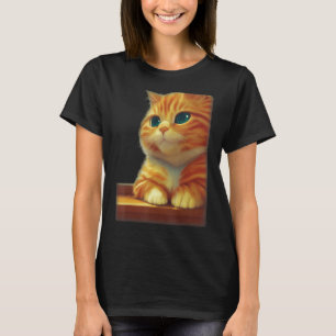 Orange Fluffy Chonky Tabby Cat In A Bodega Eyes Cl T-Shirt