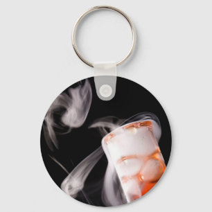 Orange Fluid Test Tube Gas Key Ring