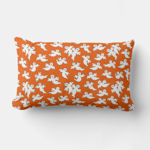 Orange Flying Ghosts Pillow