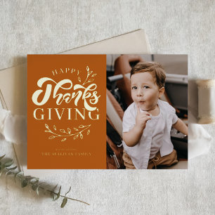 Orange Foliage Wreath Photo Happy Thanksgiving