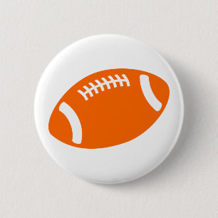 Orange Football 6 Cm Round Badge