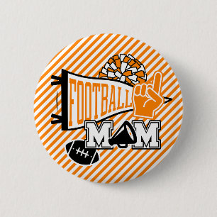 Orange Football Mum 6 Cm Round Badge