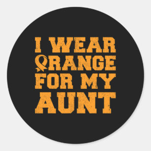 Orange For My Aunt Leukaemia Awareness Cancer Niec Classic Round Sticker