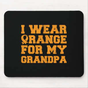 Orange For My Grandpa Leukaemia Awareness Granddau Mouse Pad
