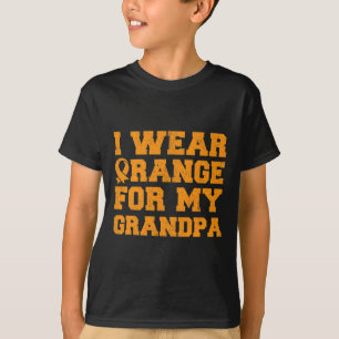 Orange For My Grandpa Leukaemia Awareness Granddau T-Shirt