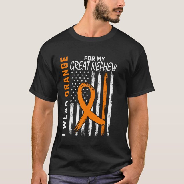 Orange For My Great Nephew Multiple Sclerosis Awar T-Shirt (Front)