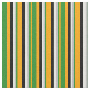 Orange, Forest Green, Grey, White, and Black Fabric