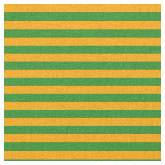 Orange & Forest Green Stripes/Lines Pattern Fabric (Close Up)