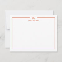 Orange Formal Classic Family Monogram Minimal