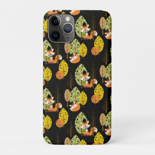 Orange Fox Autumn Trees Forest Black Night Hipster Case-Mate iPhone Case