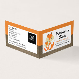 Orange Fox, Veterinarian, Veterinary Detailed Business Card