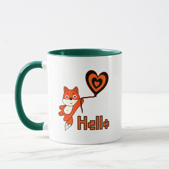 Orange fox with heart mug (Left)