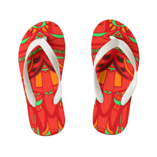 orange fractal flip flops