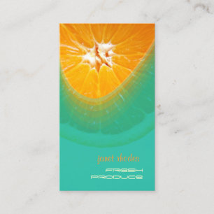 Orange, fresh produce business cards
