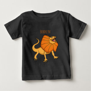 Orange frilled-neck lizard cartoon illustration baby T-Shirt
