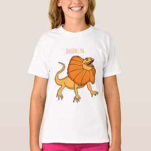 Orange frilled-neck lizard cartoon illustration T-Shirt