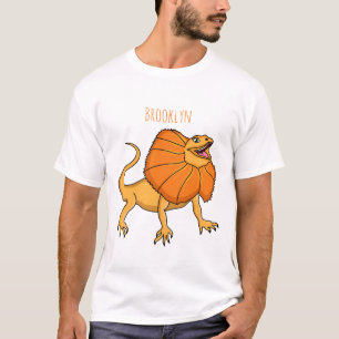 Orange frilled-neck lizard cartoon illustration T-Shirt