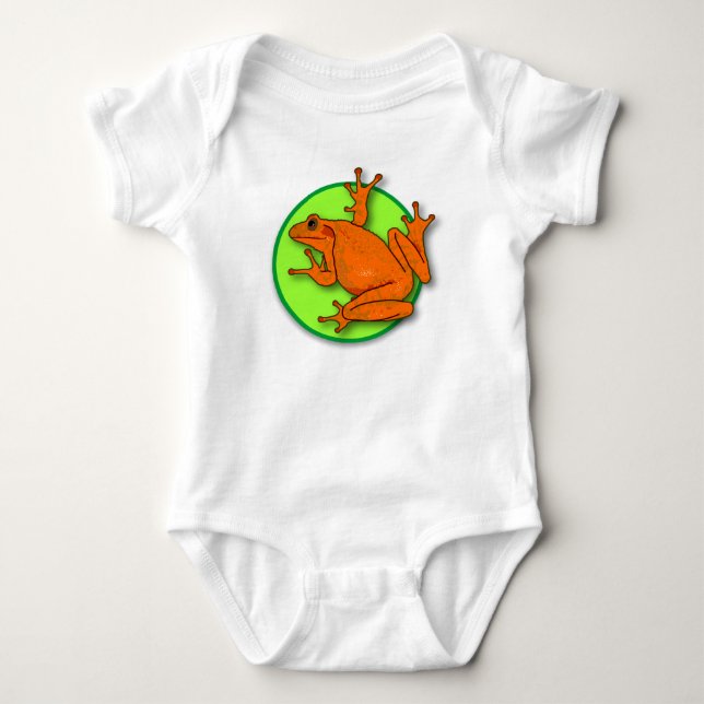 Orange Frog Baby One Piece Bodysuit (Front)