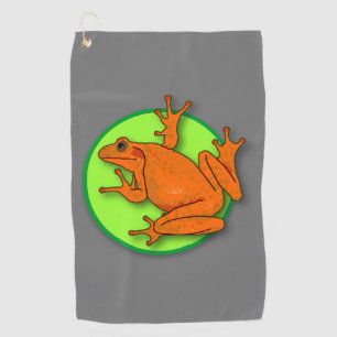 Orange Frog Golf Towel