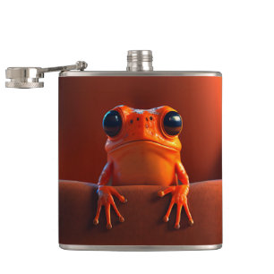 Orange Frog Hip Flask