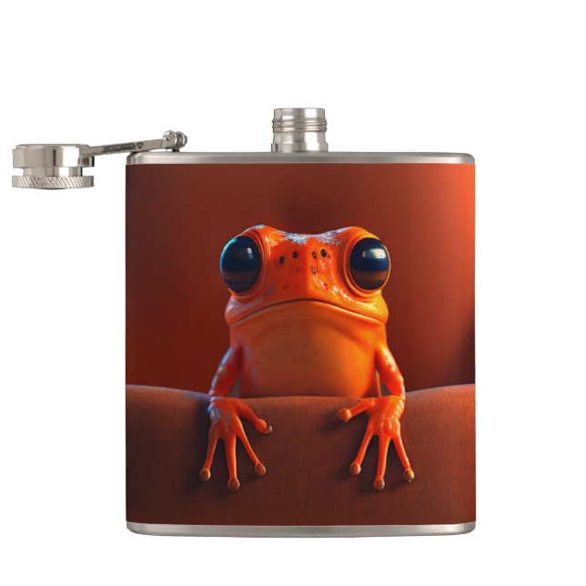 Orange Frog Hip Flask (Opened)