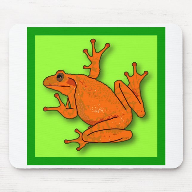 Orange Frog Mouse Pad (Front)