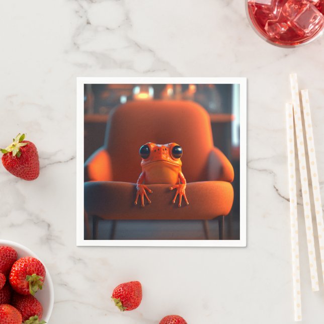 Orange Frog Napkin (Insitu)