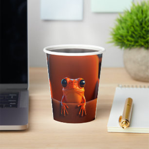 Orange Frog Paper Cups