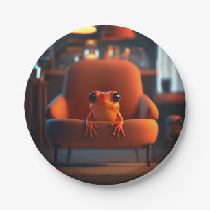 Orange Frog Paper Plate