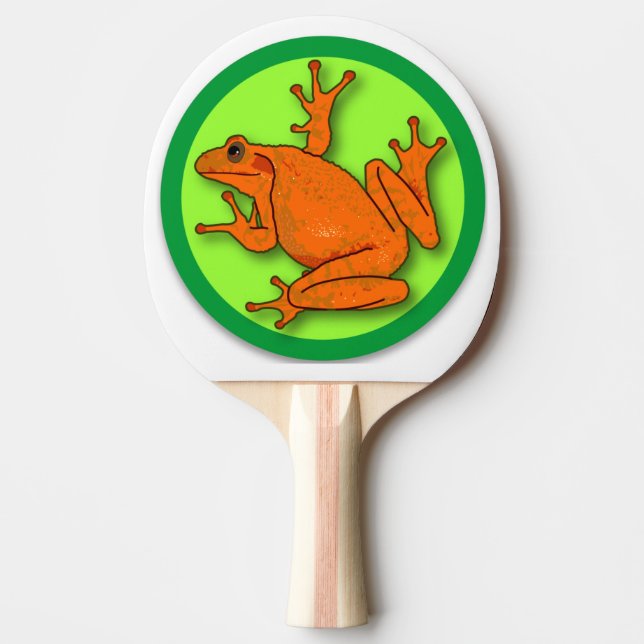 Orange Frog Ping Pong Paddle (Front)