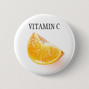 Orange fruit 6 cm round badge