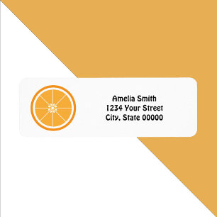 Orange Fruit Citrus Personalise Return Address