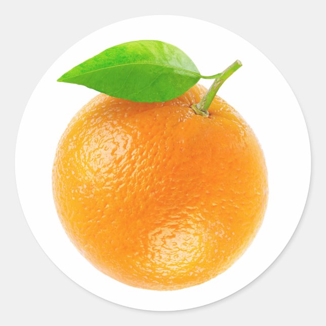 Orange fruit classic round sticker (Front)